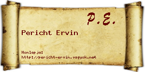 Pericht Ervin névjegykártya