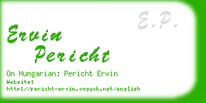 ervin pericht business card